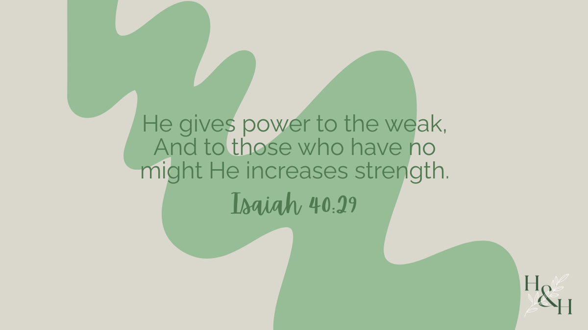 Isaiah 40:29 - He gives power to the weak, And to those who have no might He increases strength. A testimony of Hope Beyond Rejection